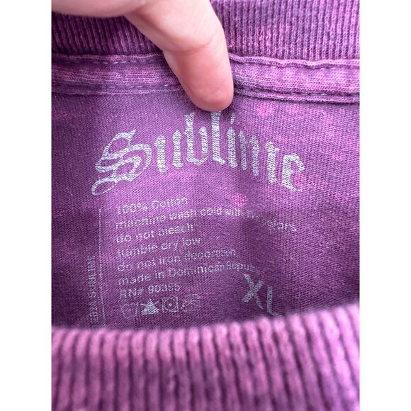 Sublime Shirt Mens XL Purple Sun 40 Oz Freedom Graphic Tee Music Band 90s - Picture 2 of 6